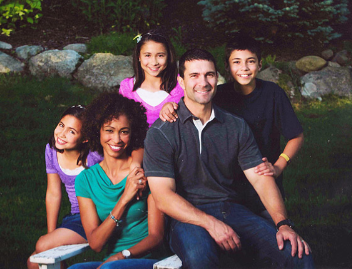 Sage Steele with her husband, and their three kids