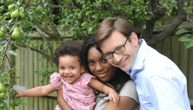 Kemi Badenoch with her husband, Hamish and their kid